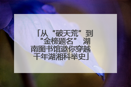 从“破天荒”到“金榜题名” 湖南图书馆邀你穿越千年湖湘科举史