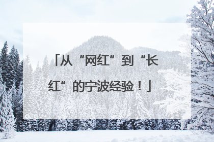 从“网红”到“长红”的宁波经验！