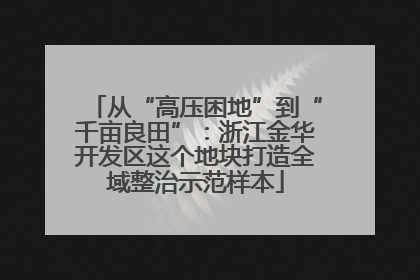 从“高压困地”到“千亩良田”：浙江金华开发区这个地块打造全域整治示范样本
