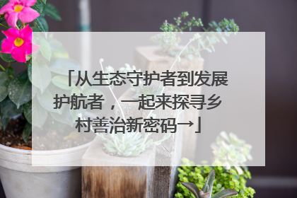 从生态守护者到发展护航者，一起来探寻乡村善治新密码→