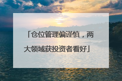 仓位管理偏谨慎，两大领域获投资者看好