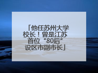 他任苏州大学校长！曾是江苏首位“80后”设区市副市长