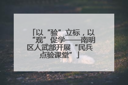 以“验”立标，以“观”促学——南明区人武部开展“民兵点验课堂”