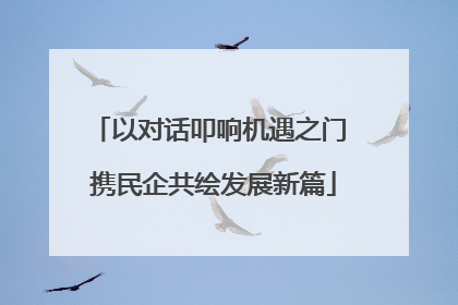 以对话叩响机遇之门 携民企共绘发展新篇
