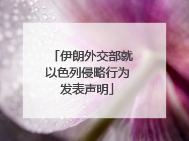 伊朗外交部就以色列侵略行为发表声明