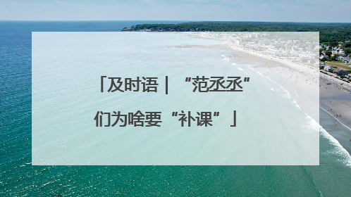 及时语｜“范丞丞”们为啥要“补课”
