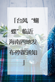 台风“蝴蝶”临近 海南四地发布停课通知