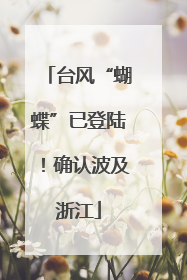 台风“蝴蝶”已登陆！确认波及浙江