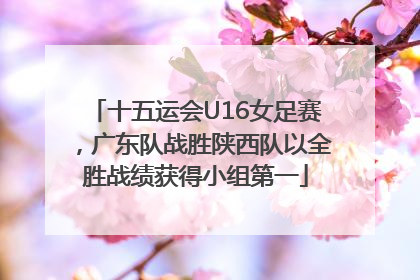 十五运会U16女足赛，广东队战胜陕西队以全胜战绩获得小组第一