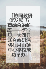 协同教研促发展 五育融合谱新篇——怀宁县、太湖县联合教研活动在月山镇中心学校成功举办