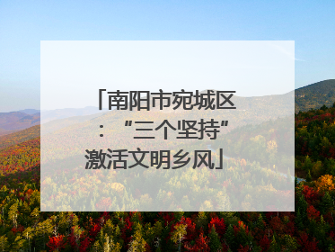 南阳市宛城区：“三个坚持”激活文明乡风