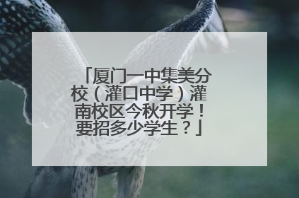 厦门一中集美分校（灌口中学）灌南校区今秋开学！要招多少学生？