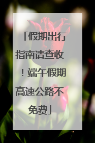 假期出行指南请查收！端午假期高速公路不免费
