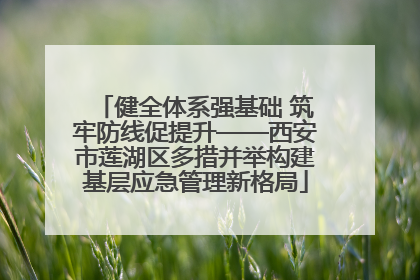 健全体系强基础 筑牢防线促提升——西安市莲湖区多措并举构建基层应急管理新格局