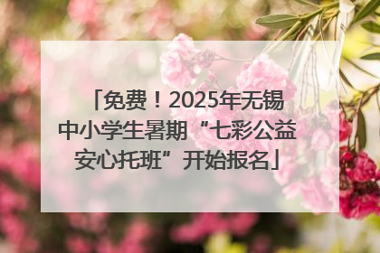 免费！2025年无锡中小学生暑期“七彩公益安心托班”开始报名