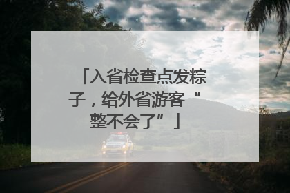 入省检查点发粽子，给外省游客“整不会了”