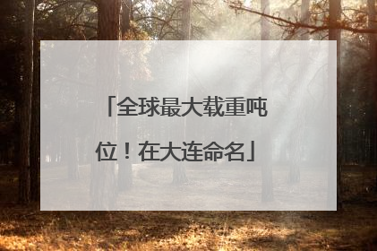 全球最大载重吨位！在大连命名