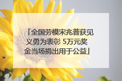 全国劳模宋兆普获见义勇为表彰 5万元奖金当场捐出用于公益