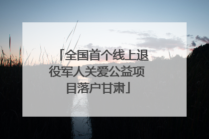 全国首个线上退役军人关爱公益项目落户甘肃