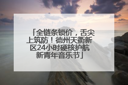 全链条锁价，舌尖上筑防！德州天衢新区24小时硬核护航新青年音乐节