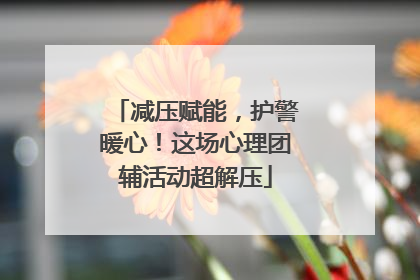 减压赋能，护警暖心！这场心理团辅活动超解压
