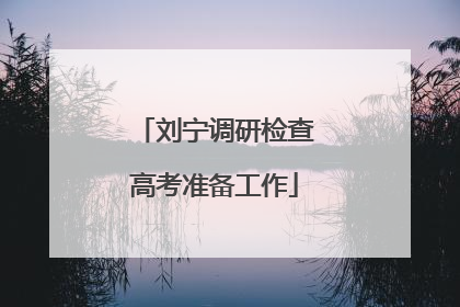 刘宁调研检查高考准备工作
