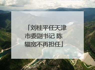 刘桂平任天津市委副书记 陈辐宽不再担任