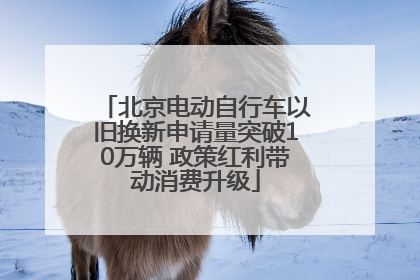 北京电动自行车以旧换新申请量突破10万辆 政策红利带动消费升级
