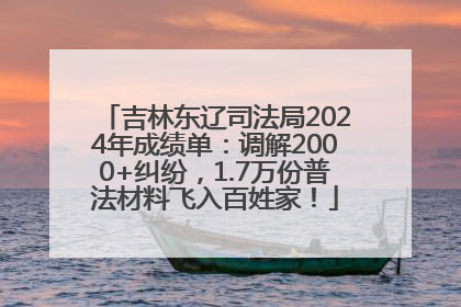 吉林东辽司法局2024年成绩单：调解2000+纠纷，1.7万份普法材料飞入百姓家！