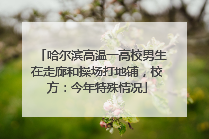 哈尔滨高温一高校男生在走廊和操场打地铺，校方：今年特殊情况