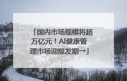 国内市场规模将超万亿元！AI健康管理市场迎爆发期→