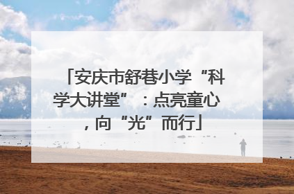 安庆市舒巷小学“科学大讲堂”：点亮童心，向“光”而行