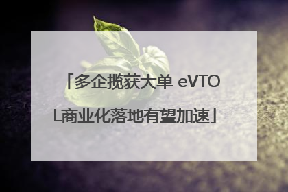 多企揽获大单 eVTOL商业化落地有望加速