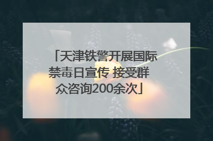 天津铁警开展国际禁毒日宣传 接受群众咨询200余次