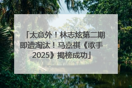 太意外！林志炫第二期即遭淘汰！马嘉祺《歌手2025》揭榜成功