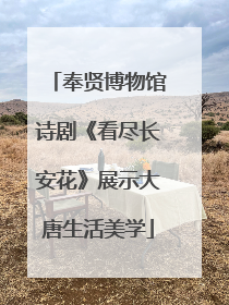 奉贤博物馆诗剧《看尽长安花》展示大唐生活美学