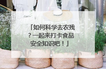 如何科学去农残？一起来打卡食品安全知识吧！