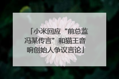 小米回应“前总监冯某传言”和猫王音响创始人争议言论