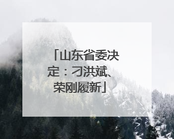 山东省委决定：刁洪斌、荣刚履新