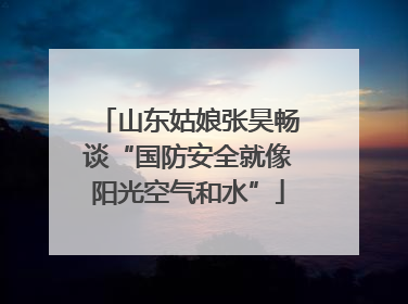 山东姑娘张昊畅谈“国防安全就像阳光空气和水”