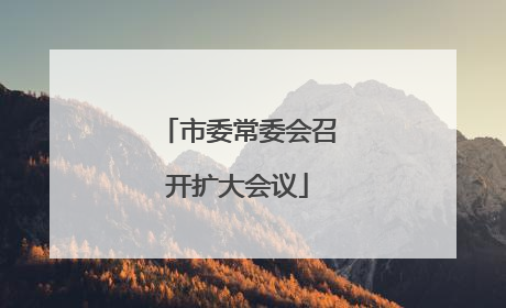 市委常委会召开扩大会议