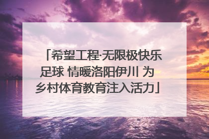 希望工程·无限极快乐足球 情暖洛阳伊川 为乡村体育教育注入活力