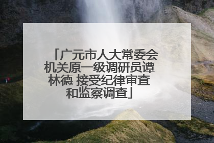 广元市人大常委会机关原一级调研员谭林德 接受纪律审查和监察调查