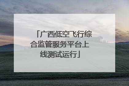 广西低空飞行综合监管服务平台上线测试运行