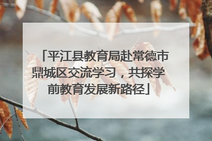 平江县教育局赴常德市鼎城区交流学习，共探学前教育发展新路径