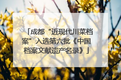 成都“近现代川菜档案”入选第六批《中国档案文献遗产名录》