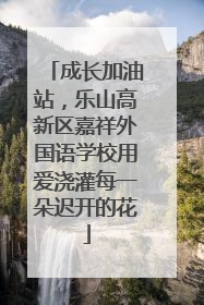 成长加油站，乐山高新区嘉祥外国语学校用爱浇灌每一朵迟开的花