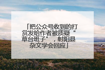 把公众号收到的打赏发给作者被质疑“草台班子”，射阳县杂文学会回应