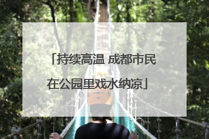 持续高温 成都市民在公园里戏水纳凉