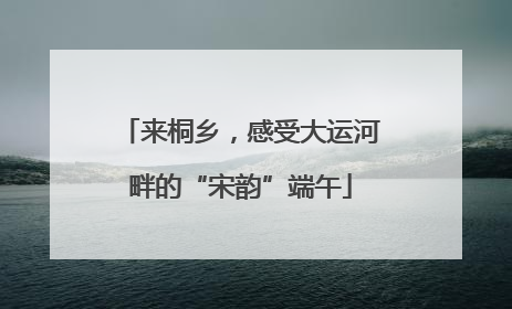 来桐乡，感受大运河畔的“宋韵”端午